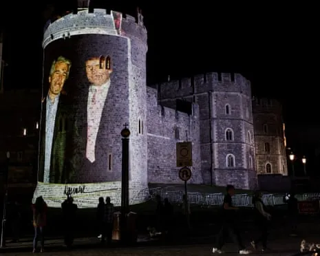 Four Individuals Apprehended After Pictures of Donald Trump and Epstein Displayed on Royal Windsor Castle